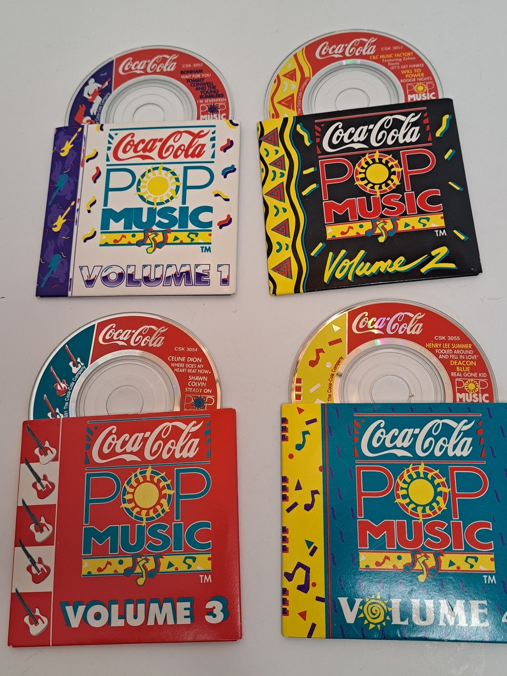 1991 Vintage Coca-Cola Pop Music Promotional Mini CD's Volumes 1-4 Circa 1990's